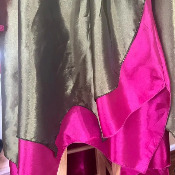 Fairy Queen Adult Pink and Green Lace Dress - Picture 5 of 14